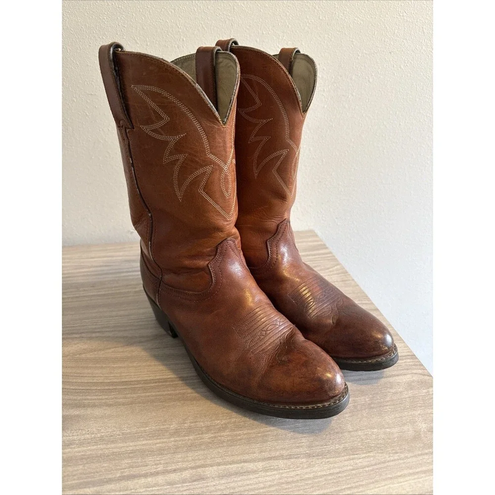 Durango‎ Mens Brown Oiled Peanut Leather Western Cowboy Boots TR762 Size 9 D